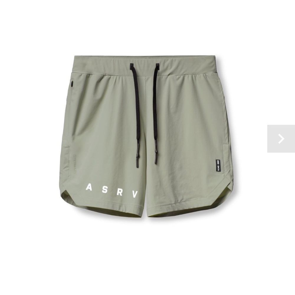 ASRV 0470. TETRA-LITE™ "ASRV" 7” Linerless Short - Sage​/​White size Small S